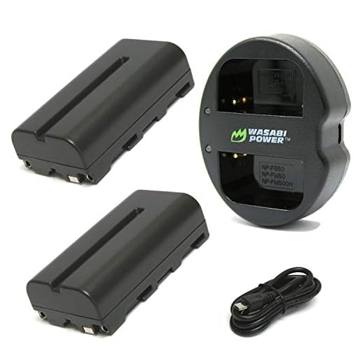 Wasabi Power Battery (2-Pack) and Dual USB Charger for Sony NP-F330, NP-F530, NP-F550, NP-F570 (L Series) and CN-160, CN-216, CN126 Series & Atomos Ninja V, Shinobi, Shogun 7, BMPCC 6K Pro and More
