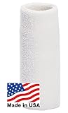 Unique Sports Wrist Towel - 6 inch long thick wristband, White