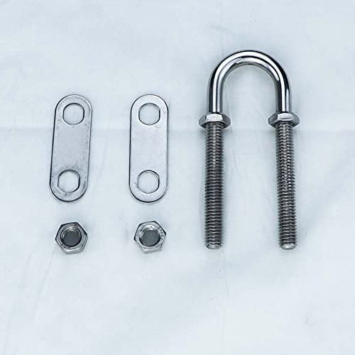 Coc-Lf 4 Inch Boat Stern Bow Eye Tie Down U Bolt 3/8" Stock Marine Stainless Steel Fixed Welding Plate (2Pcs) #TOP2