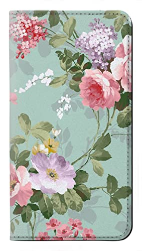 Housse cuir iPhone 16e anti-rayures protégeant l'écran motif floral