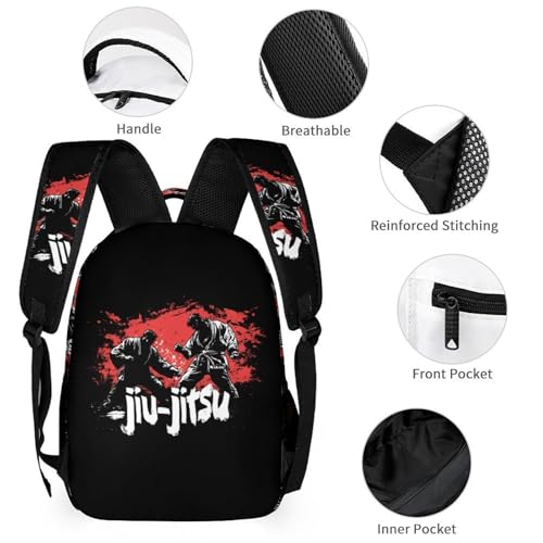 Jiu Jitsu Cute Backpacks Set Lightweight Lunch Bag Aesthetic Pencil Cases for Travel Work3