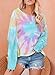 BLENCOT Women's Fall Sweatshirts Tie Dye Tops Round Neck Lightweight Loose Pullover Shirts and Blouses Yellow M