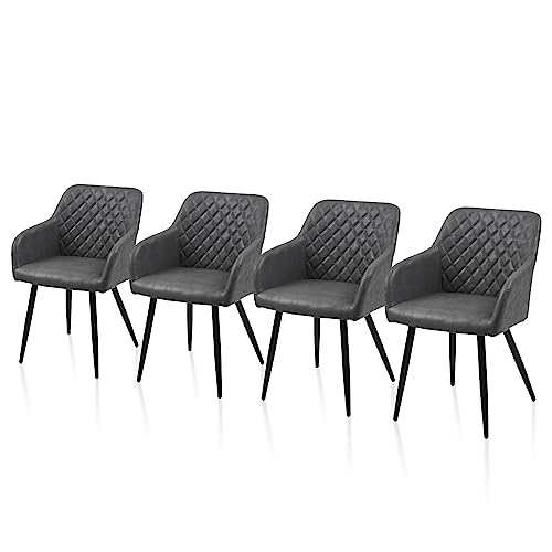 TUKAILAI Esszimmerstühle 4er Set aus Kunstleder, Modern Küchenstuhl...
