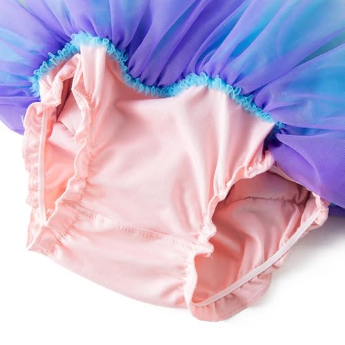 Jastore Baby Girls Soft Fluffy Tutu Skirt with Diaper Cover Toddler Girl Tutu Skirt Sets with Flower Headband2