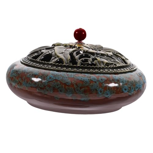 Amosfun Porta Incenso Vintage in Ceramica Ciotola Per Bruciatore Di Incenso A Spirale Decorazione Per Casa E Ufficio