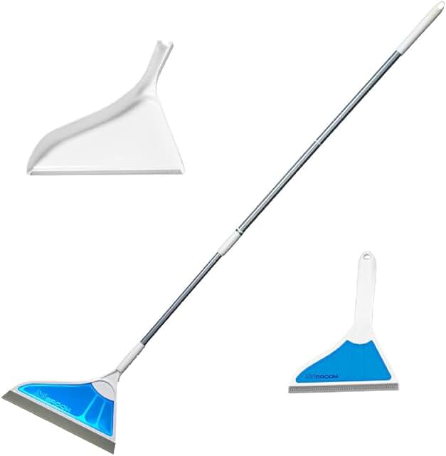 Helio Air Broom 3 Piece Kit All Surface Sweeper and Squeegee for Wet and...