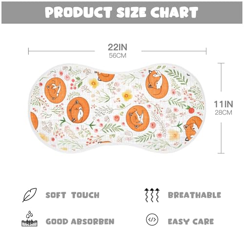 xigua Cartoon Foxes Baby Burp Cloths for Newborn Boys and Girls 4 Pack, Soft & Absorbent Cotton Baby Burp Cloth, Baby Washcloths, Newborn Towel, Burp Rags4
