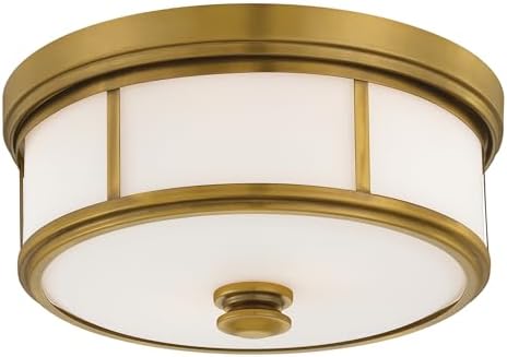 Minka Lavery 4365-249 Harbour Point Flush Mount, 2-Light, 120 Total Watts, 13.5-in H x 6.5-in W, Liberty Gold