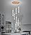 Upfelw Modern High Ceiling Crystal Chandelier 7-Lights, Large Spiral LED Raindrop Foyer Pendant Lighting, Bubble Staircase Living Room Hanging Light Fixture Flush Mount Gold Remote Control