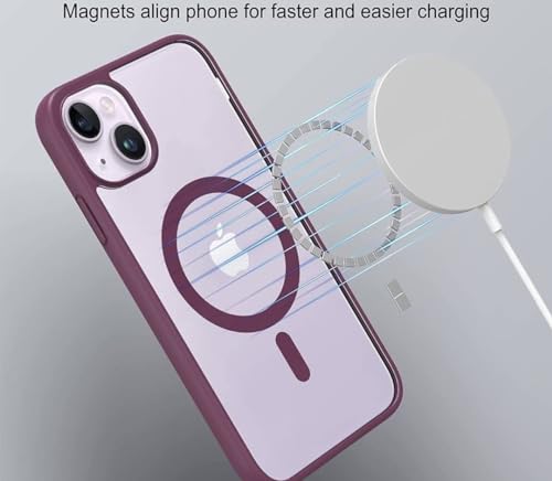 Image of Protective Phone Cover Compatible for iPhone 13 Case Silicone Case Support Mag-Safe Charging Transparent Scratch-Resistant Back Cover - Wine Color