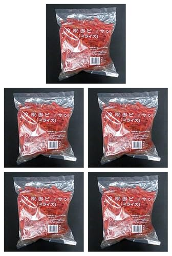 京果食品 京果) レッドピーマン(スライス) 1KG×5パック (まとめ買い) (Vandroロゴ付包装)