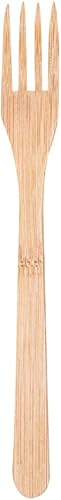 Miniatura 2 de Restaurantware Tenedores desechables de bambú de 8 pulgadas, 100 tenedores de bambú, tenedores de bambú sostenibles y duraderos para picnic,