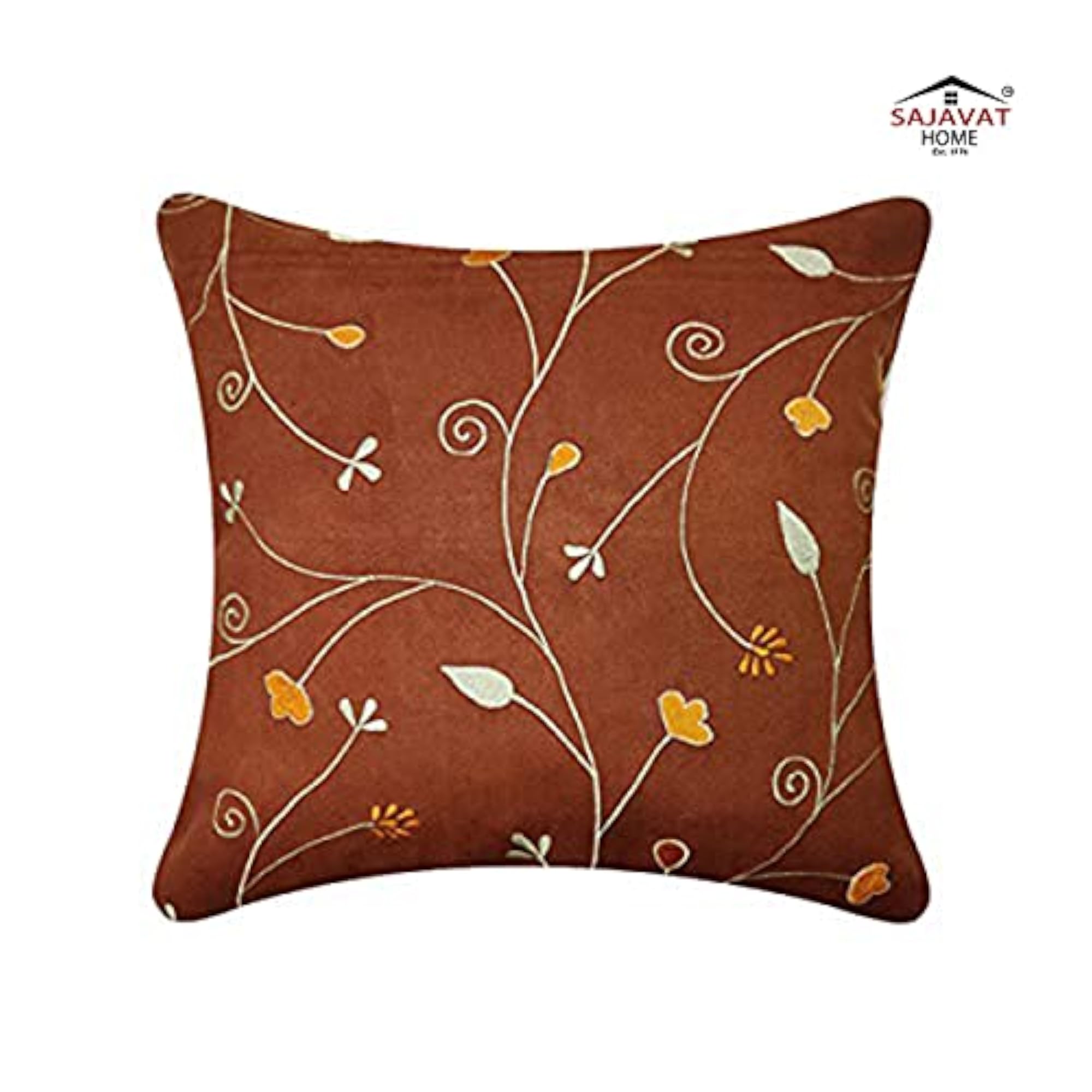 100% Cotton Embroidery Cushion Cover, 18x18 Inches