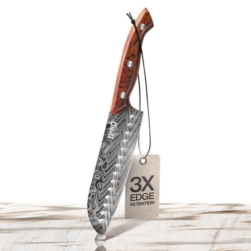 JIKKO® Bushido Edition – Couteau Santoku Japonais 18 cm | Acier Inoxydable AUS-8 à Haute Teneur en Carbone, Lame Alvéolée Ultra Tranchante 15°, Manche en Bois de Palissandre – Couteau de Chef Premium