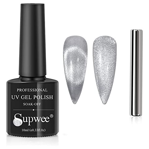 Esmalte de uñas de gel magnético de ojo de gato plateado Cover