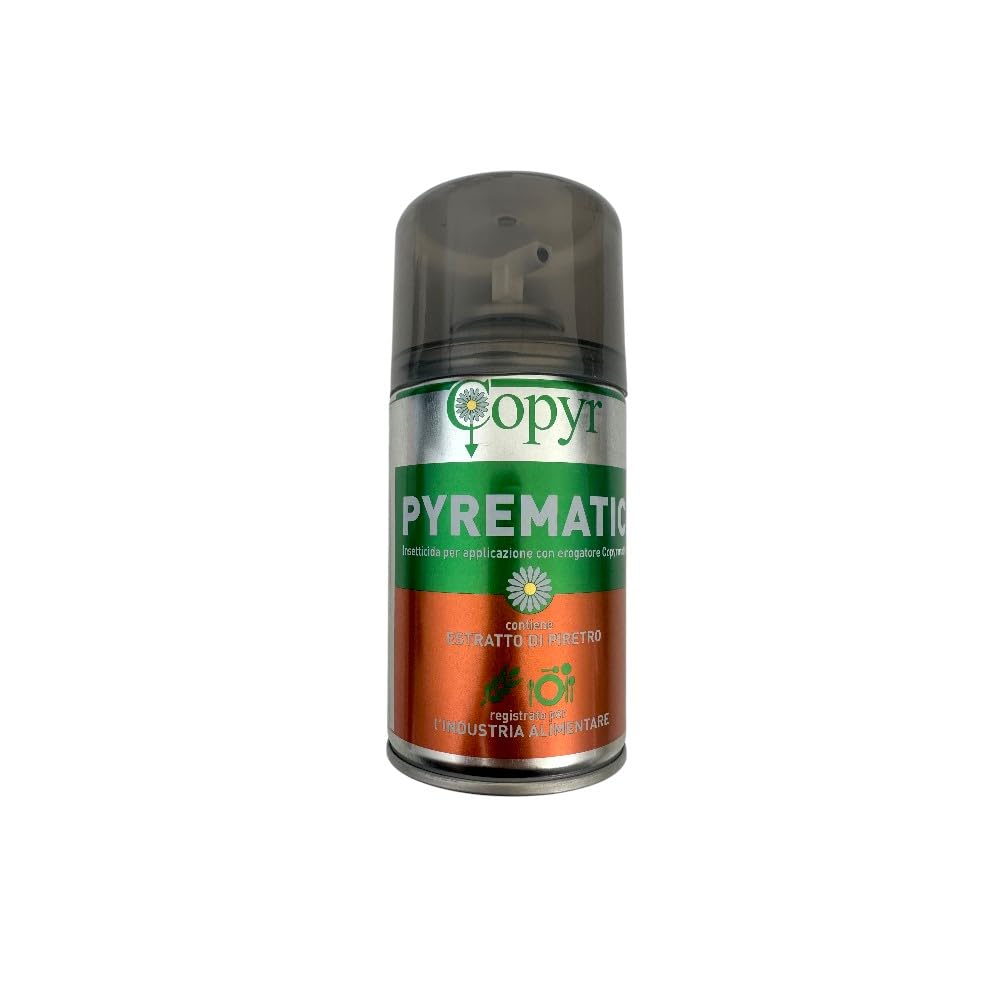 Bomboletta Aerosol Insetticida PYREMATIC, Piretro Naturale, 250ml, per Mosche e Zanzare, Uso Interno, confezione da 6 pezzi