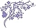 INDIGOS 4051095701934 Sticker Mural/Sticker Mural – D201 Joli Papillon Plante Fleurs décoratives Tribal, Vinyle, Lilas, 80 x 63 x 1 cm