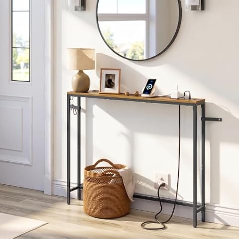 Songmics Home VASAGLE 39.4" Console Table, Narrow Behind Couch Table with Outlet — $37.11 (19% off)