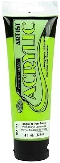 120ml TUBE OF ARTISTS QUALITY ACRYLIC CANVAS MURAL DECORATIVE PAINT BRIGHT YELLOW GREEN