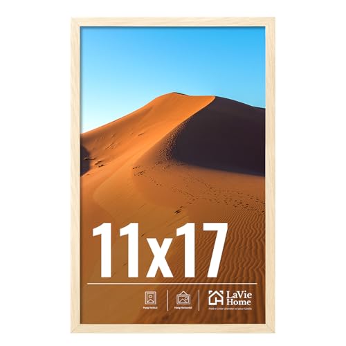 Image of LaVie Home 11x17 Picture Frame for Wall Display, 11x17 Oak Picture Frame with HD Plexiglas, 11 x 17 Poster Frame 1 Pack, Display Frame for Vertical or Horizontal, Classic Collection