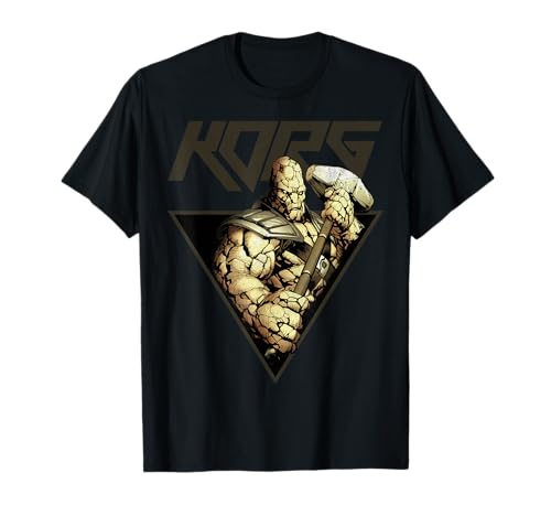 T-shirt Marvel Korg vintage imprimé de style bande dessinée géométrique rétro