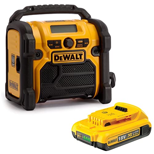Dewalt DCR020 240v XR Compact DAB Digital Jobsite Radio -10.8v 14.4v 18v Battery