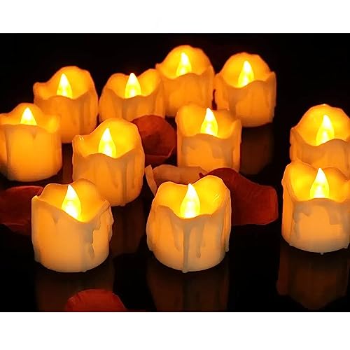 Jonami 12 LED Kerzen Flackernde Flammenlose Teelichter Elektrische...