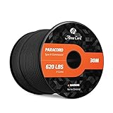 DURADERO & FUERTE: El paracord tipo III 550 es capaz de soportar 620 libras de peso. La funda entretejida de 32 hebras proporciona resistencia y durabilidad.
