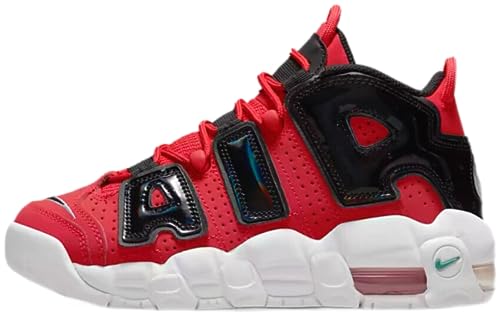 Nike Air More Uptempo Big Kids' Shoes (DV2205-600, Lobster/White/Green Noise/Black) Size 6