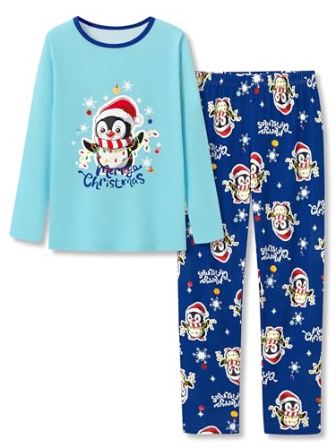 Image of Beezizac Girls Pajamas Cute Print Short /Long Sleeve Pants Set Size 6-18