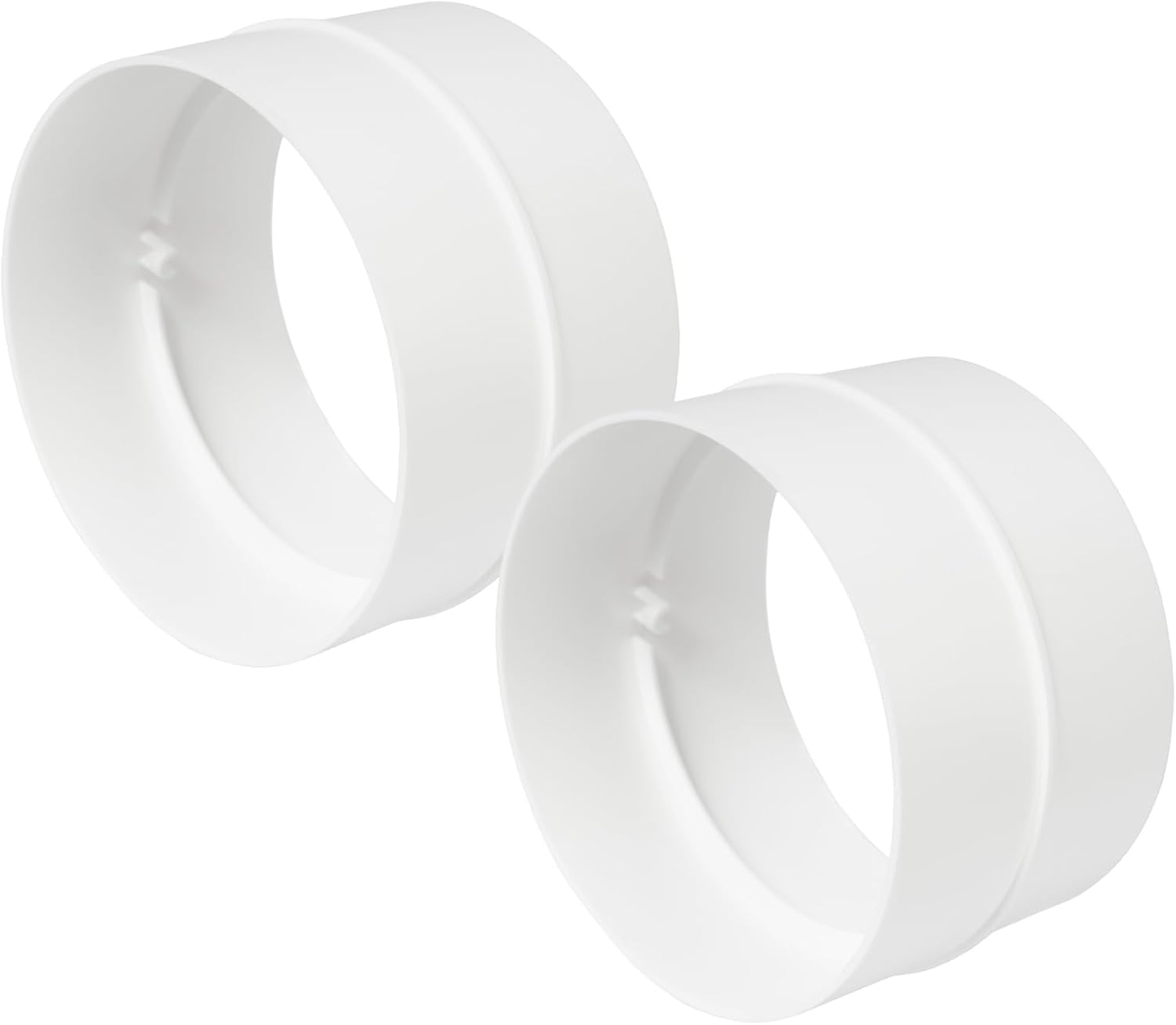 Repa Market 4" Inch / 100 mm Pack of 2 Plastic Duct Pipe Connectors - Round Male Fit Flexible Ducting Extension - Hose Work - Dryer Vent Extension - Inline Air and Water Flow Extraction Pipe Lines