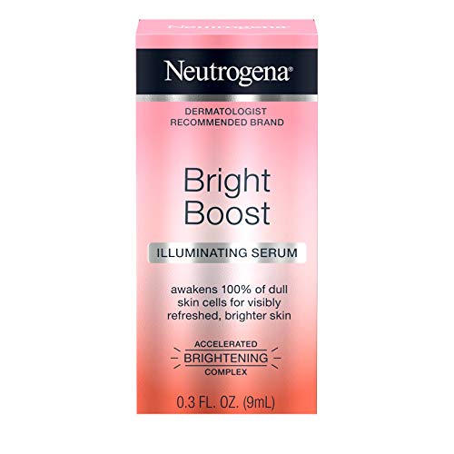 Neutrogena Bright Boost Illuminating Face Serum with Neoglucosamine & Turmeric Extract for Even Skin Tone, Resurfacing Serum for Face 0.3 oz (Pack of 2)