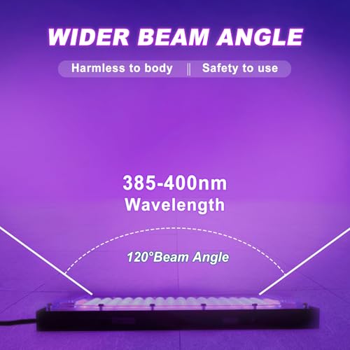 Image of 2 Pack 50W LED Light, uv lamp for Glow Party, Glow in The Dark Party Supplies IP65 Waterproof Black UV Floodlight for Light Party