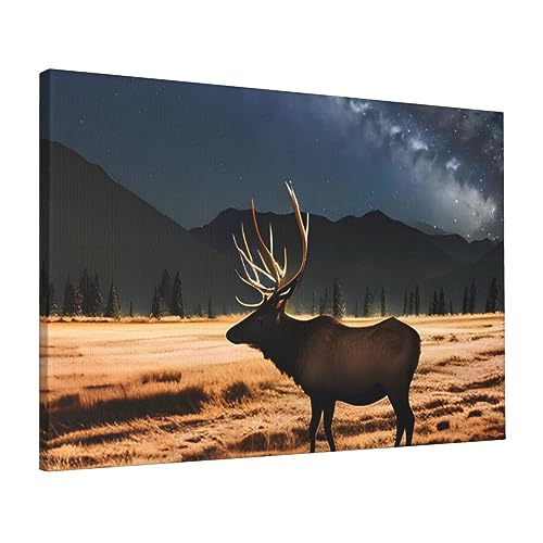 Tableau élan prairie YYHHAOFA pour la décoration du salon moderne