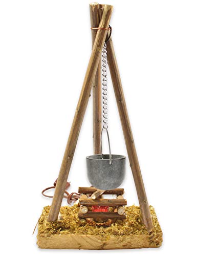 Riffelmacher 78288 - Fontana con caldaia e luce, 15 cm, accessorio per presepe di Natale