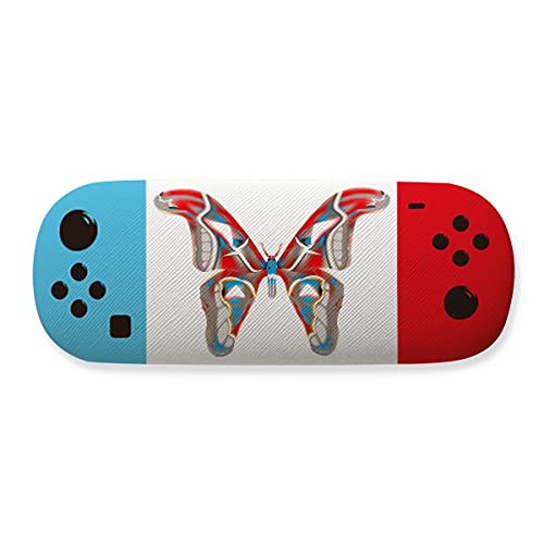 Étui à lunettes papillon 3D rouge et bleu avec coque antichoc rigide