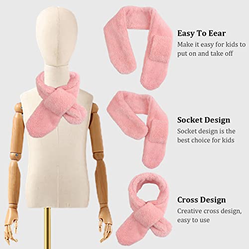 Image of JANGANNSA Fleece Kids Scarf - Warm Winter & Autumn Neck Warmer for Boys & Girls 1-6Y