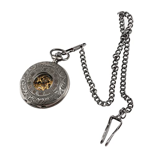 Ukcoco 2Pcs Mechanical Watch For Men Mens Pocket Watch Digital Pocket Watch Half Hunter Pocket Watches Antique Stopwatch Unisex Pocket Watch Automatic Mechanical Watch Retro Pocket Watch #TOP2