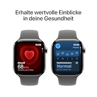 Apple Watch Series 11 GPS + Cellular 46 mm Smartwatch mit Titangehäuse in Natur und Sportarmband in Steingrau (M/L) Schlafindex, Fitnesstracker, Gesundheitsüberwachung, Always-On Display, Wasserschutz – Ansicht 4