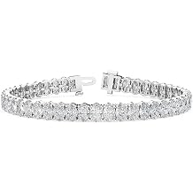 Houston Diamond District 5-20 Carat Diamond Tennis Bracelet | EGL Certified Lab Grown Diamond Bracelet Line 7" | Oval Lab Diamond Tennis Bracelet | FG-VS1-VS2