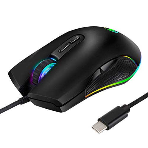 Ratón USB C ergonómico para MacBook y portátiles, ideal para gaming diario