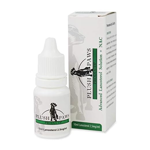 Plush Paws Products Advanced Lanosterol Solution + NAC | Dog Eye Care | Therapeutic Pet Eye Lubricating Drops for Cataracts | Promotes Vision Health & Dryness Relief in Pets (10 Milliliters)