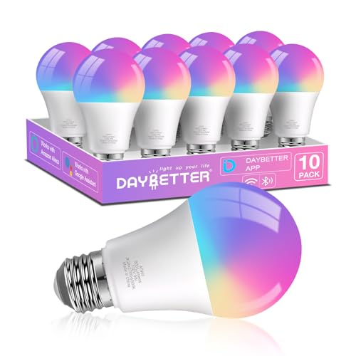 DAYBETTER Smart RGBW WiFi & Bluetooth Light Bulbs (10 Pack)