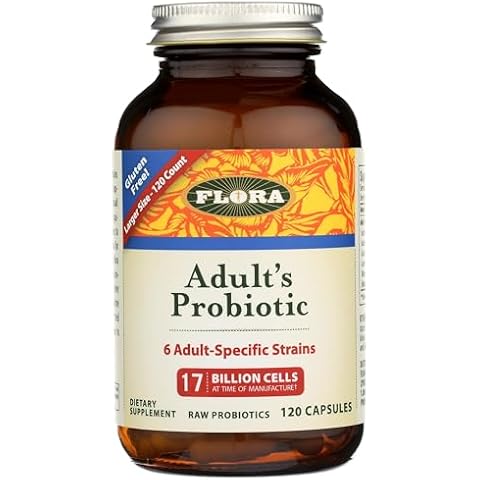 Flora - Adult's Probiotic Blend, Six Adult-Specific Strains, Gluten Free, Raw Probiotic with 17 Billion Cells, 120 Vegetarian Capsules Cover