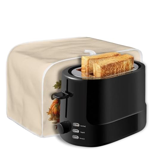 Image of Toaster Cover Kitchen Bakeware Protector Fits for Most Standard 4 Slice Toasters, Keep Toaster Free From Dust And Fingerprint Oven Dustproof Cover, Pumpkin Fall Leaf