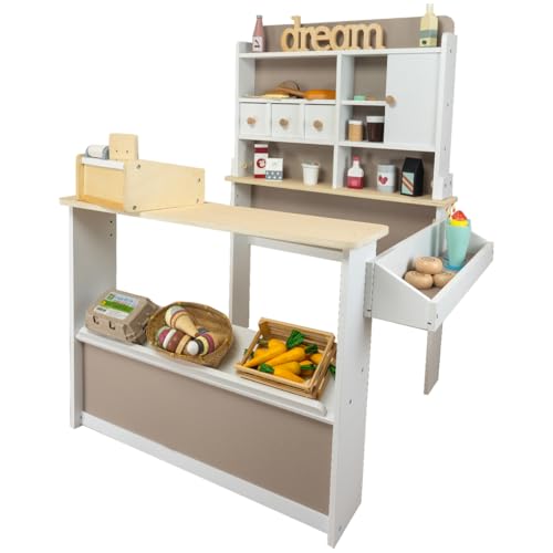 Meppi Kaufladen Nougat aus Holz - Kaufmannsladen für Kinder - Marktstand