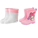 クロミ マイメロディ ポチャッコ キッズ レインシューズ レインブーツ 長靴 女の子 滑り止め 柔らか キャラクター 梅雨対策 雪対策 通園 通学(マイメロディ＋ボア付き,18cm)