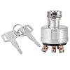 Ignition Switch, Universal Car Ignition Starter Key Switch with 6 Terminal Wire Digger 2 Keys For SK200-3 SK200-5 SK120-5 YN50S00002F1