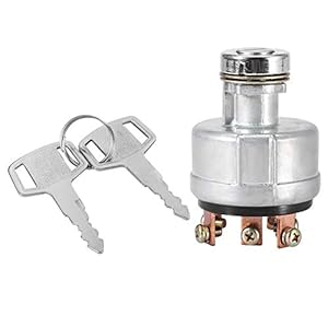 Ignition Switch, Ignition Starter Switch Button with 6 Terminal Wire Digger 2 Keys for SK200-3 SK200-5 SK120-5