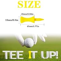 LOVMEAD Golf Tees Kunststoff Driver 45 mm Set Wert 50 Stück, Golftee Lang Plastik Gelb, Premium Langlebig Abstufung Castle Tee 1-1/2" 1-3/4" 2" 2-1/4" 2-3/4" (Gelb 45mm) – Ansicht 2
